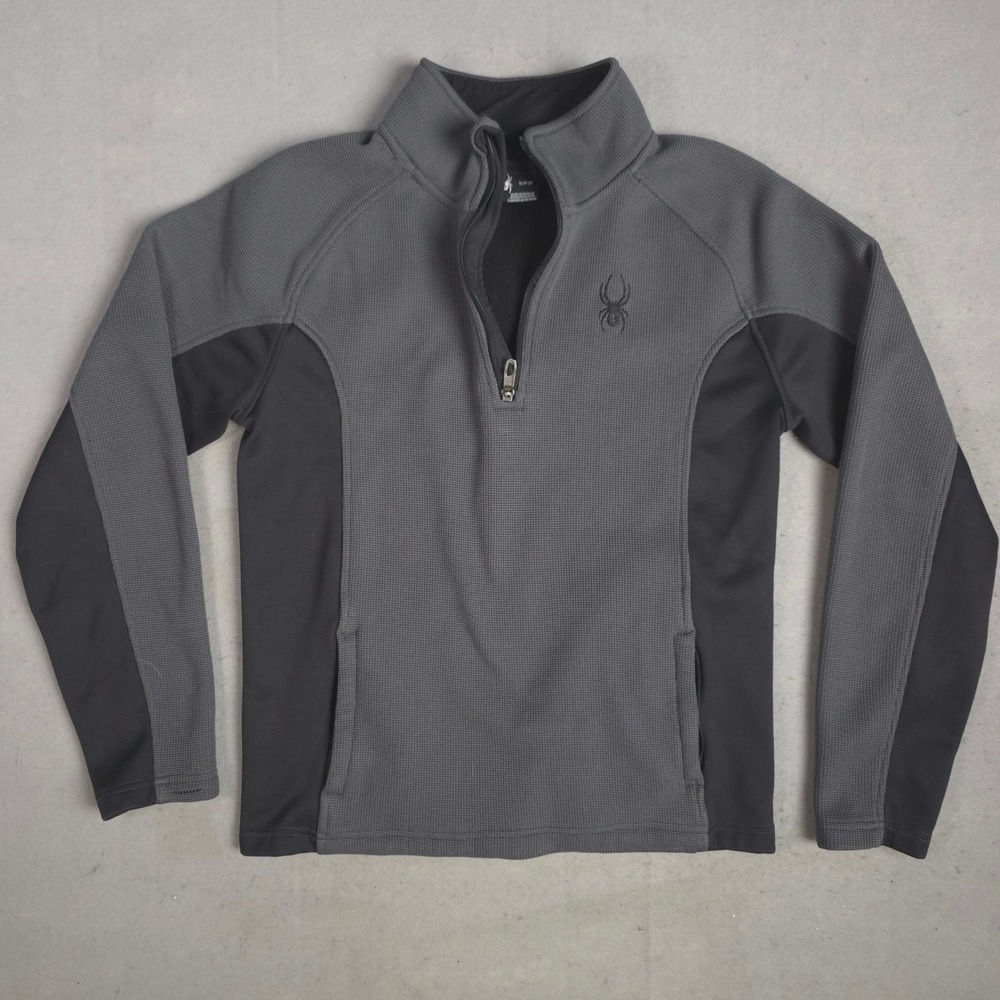 Spyder Pullover Half Zip Athletic Training Top Gray Black Mens Size‎ S